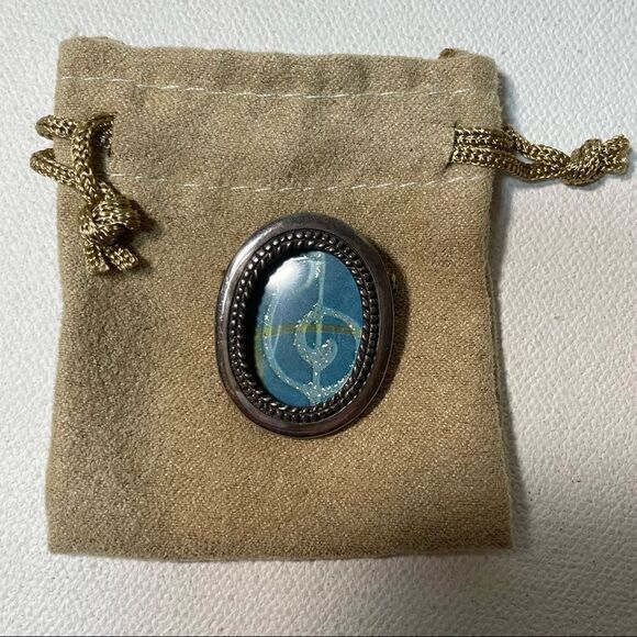 Sterling Silver vintage oval picture frame broach - Picture 3 of 6